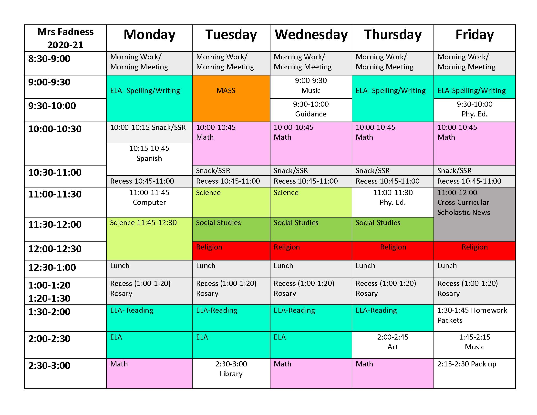 dori-fadness-class-schedules-regis-catholic-schools
