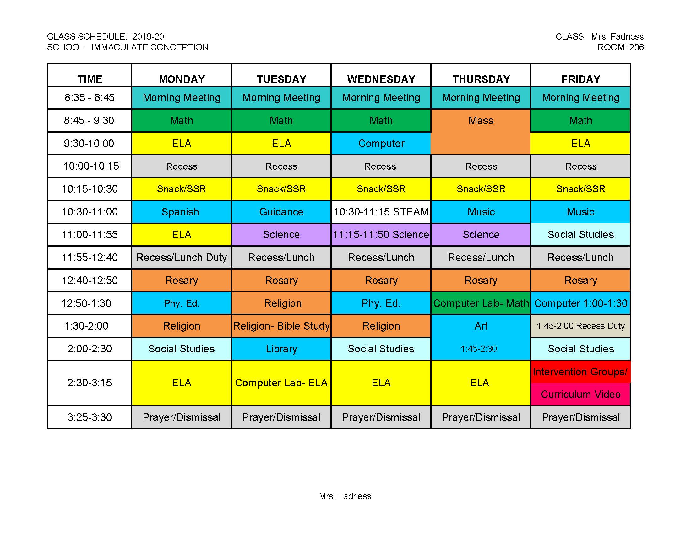 dori-fadness-class-schedules-regis-catholic-schools