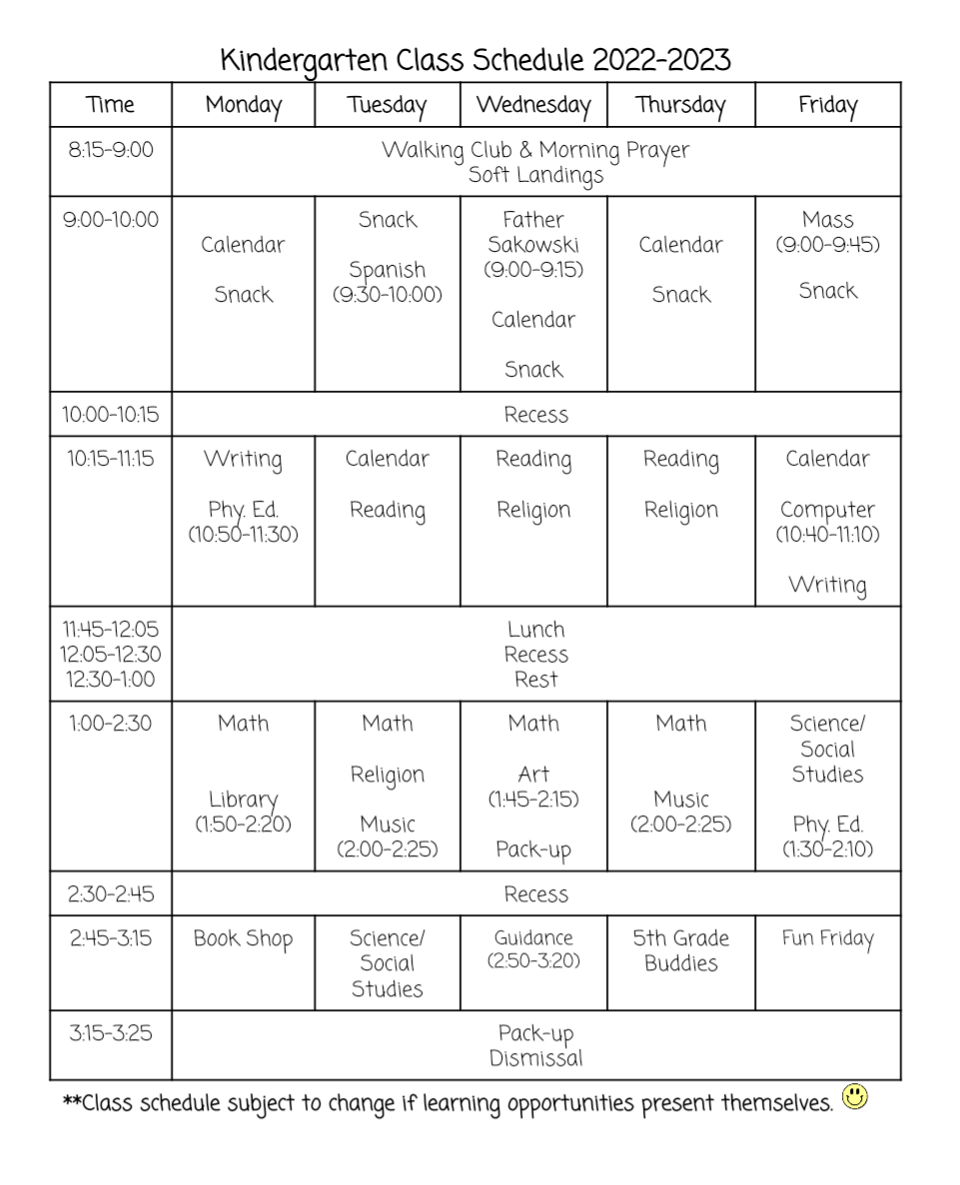 Kayla Woletz Class Schedules Regis Catholic Schools